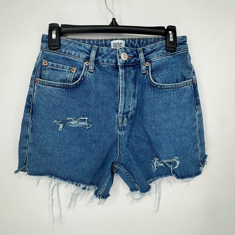 BDG Urban Outfitters Dillon High Rise Distressed Denim Shorts Medium Wash W28